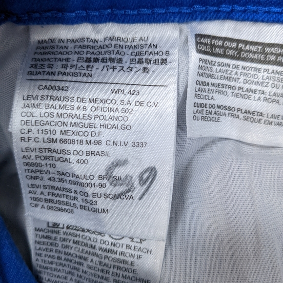 Women's LEVI'S Mid-Rise Skinny Cobalt blue jeans - Picture 6 of 11